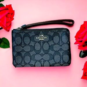 Black Coach Signature Wristlet